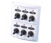 Panel 6 Interruptores  100x125 mm Blanco con Leds imnasa