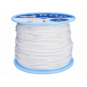 Cordage tressé polyester LIROS 16 fuseaux 5 mm blanc, bobine 250 m