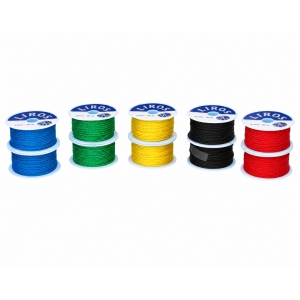 LIROS box of 10 polyester rope reels 2 mm, 30 m, assorted colors