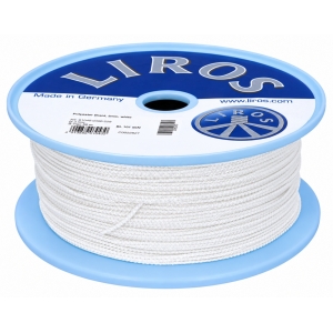 Cabo trenzado LIROS 2 mm blanco, bobina 500 m