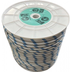 Polyester-Fallrolle doppelt geflochten 22mm 50m weiß-blau PROSEA