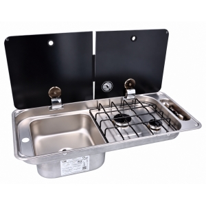 Two-burner gas hob with left-hand sink IMNASA