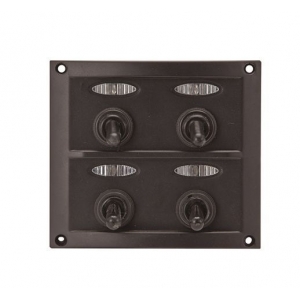Panel 4 Interruptores  100x110 mm Negro AAA