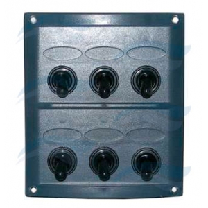 Panel 6 Interruptores  100x125 mm Negro imnasa