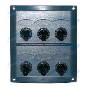 Panel 6 Interruptores  100x125mm Negro