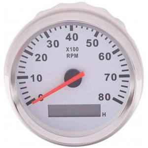 Tachometer 8000 Rpm White with Hour Meter