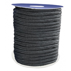 Bobina cabo Amarre 16 hebras, doble trenzado 10mm 200mt negro Lalizas