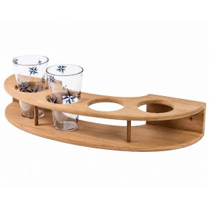 Soporte pared teca para 4 vasos Ø71 mm ARC Marine IMNASA