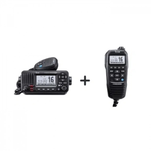 VHF marítimo fixo ICOM IC-M423GE com microfone multifunções HM195G, IPX7 - 25W