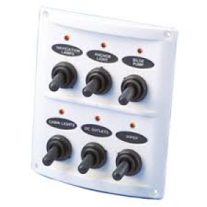Painel de 6 Interruptores 100x125 mm Branco com LEDs imnasa
