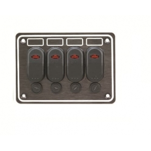 Panel 4 Interruptores Negro con Leds 133x95mm