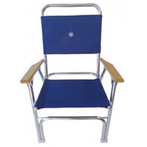 Pronautic 107909 navy blue folding aluminium deck chair