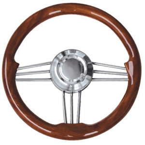 Savoretti T14L 350 mm Wood Steering Wheel Boat