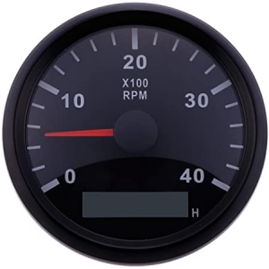 Tachometer 4000 Rpm Black with Hour Meter