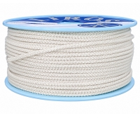 Cabo trenzado de poliéster LIROS 6 mm blanco, bobina 200 m