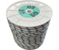 Bobina adriça poliéster dupla trança 8mm 100m branco-azul PROSEA