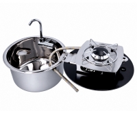 Hoodiny Kochfeld mit Spüle und Deckel 1 Brenner IMNASA