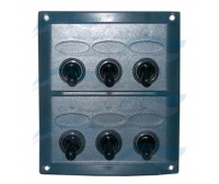 Panel 6 Interruptores  100x125 mm Negro