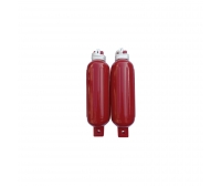 Set 2 gerippte Fender mit 2 Leinen Ø14,0 x 50,8 cm rote Seachoice 50-79256
