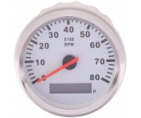 Tachometer 8000 Rpm White with Hour Meter