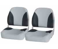 2 x Luxe Seat 41x41x51cm Gray / Dark Gray