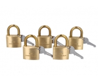 Pack of 5 Brass Padlocks 40mm Imnasa