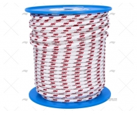 Bobina adriça Fastnet 12mm 100m branco-vermelho IMNASA