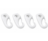 Gancho de plástico branco 6 mm IMNASA - Pack de 4 unidades